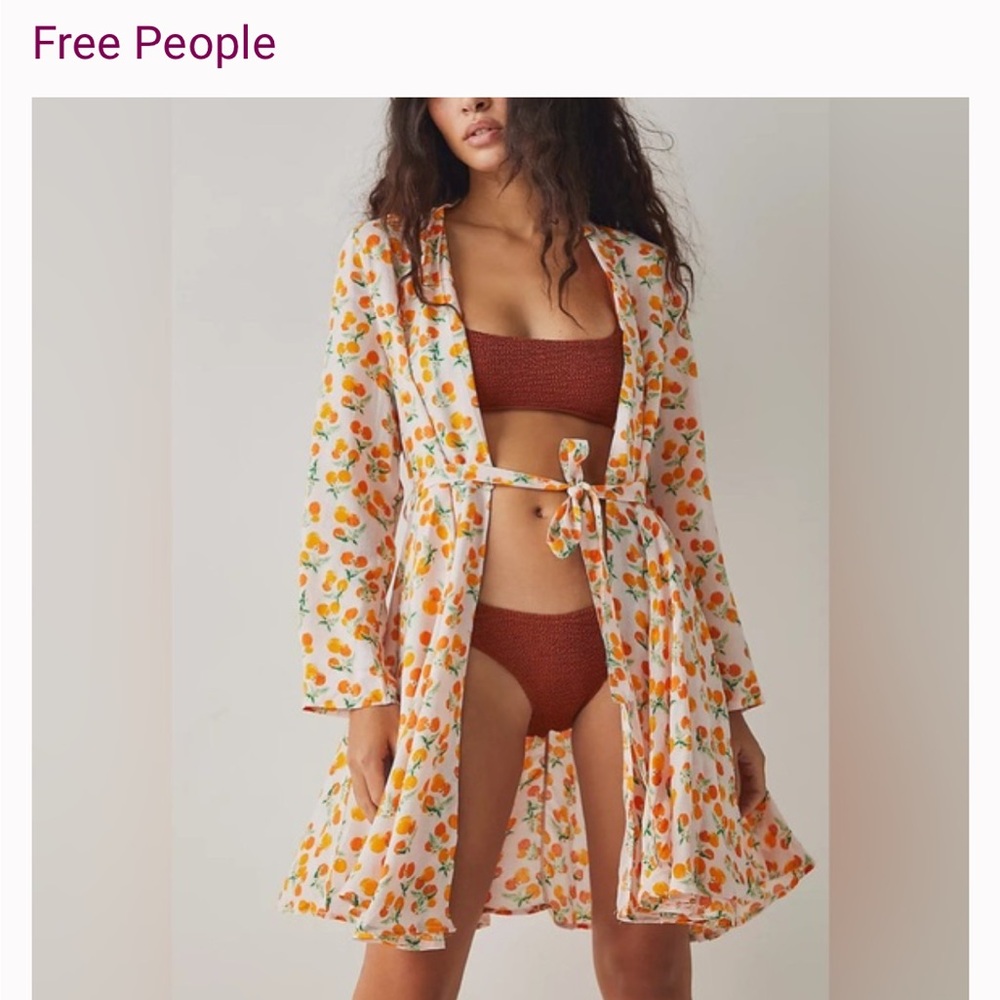Intimately Free People Worth It GrapeFruit Print Robe, Size S, NWT